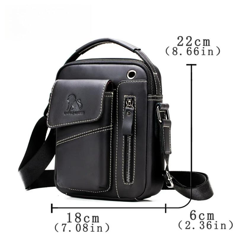 Genuine Cow Leather Messenger Bag Men Handbag Chest Crossbody Shoulder Bag Men's Bag Tas Business Small Male Bolsas Sac