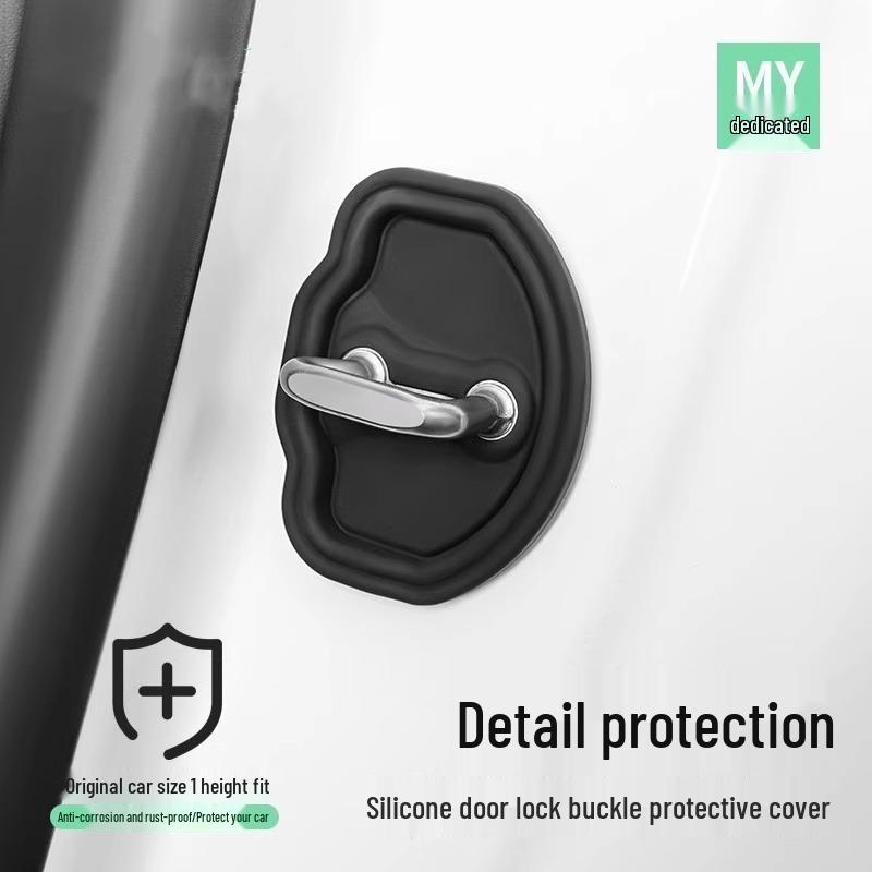 Car Door Lock Buckle Cushion: Shock-Absorbing, Anti-Rust, Protective Cover - Interior Decoration and Modification Accessory
