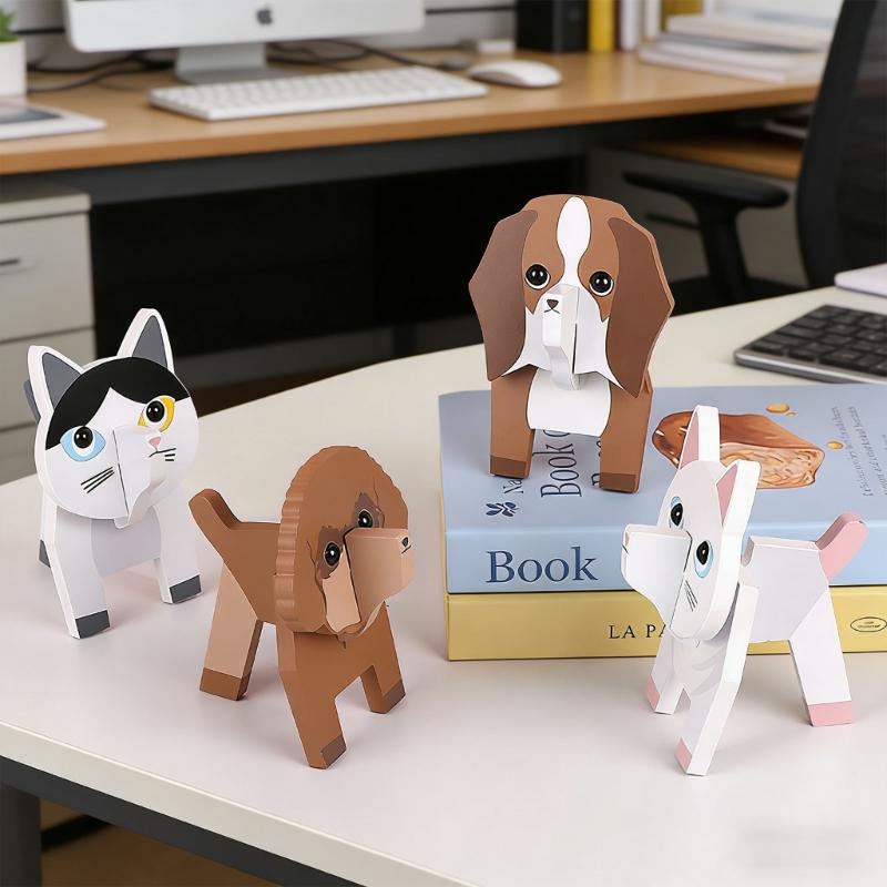 Lovely Animal Shape Eyeglasses Holder Detachable Wooden Glasses Stand for Home Office And Kids Room Decoration