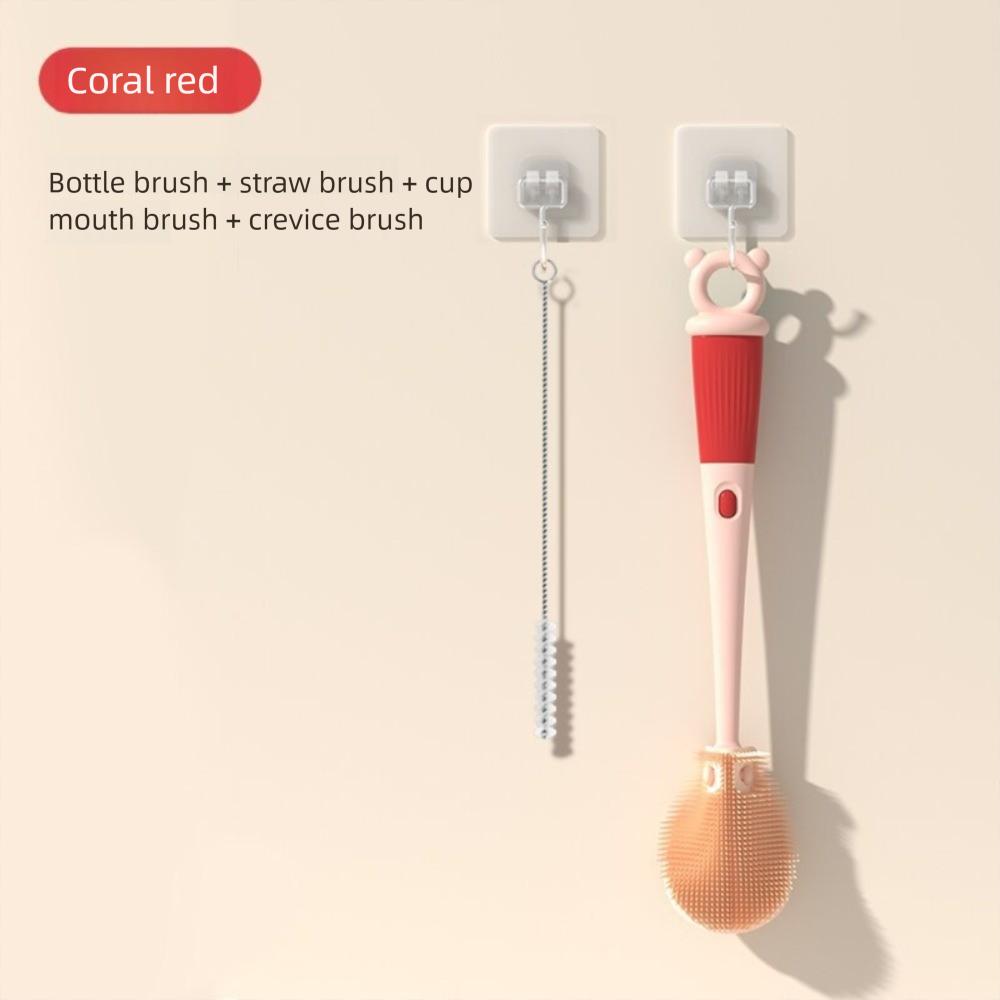

Long Handle Baby Bottle Brushes 4 In 1 Bottle Cleaner Kit Portable Baby Bottle Cleaner