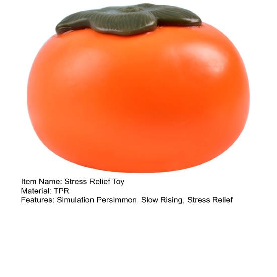 Simulation Persimmon Squeeze Toy Slow Rising Stress Relief Realistic Persimmon Squeeze Toy Soft Stretchy Fake Fruit Decompression Toy