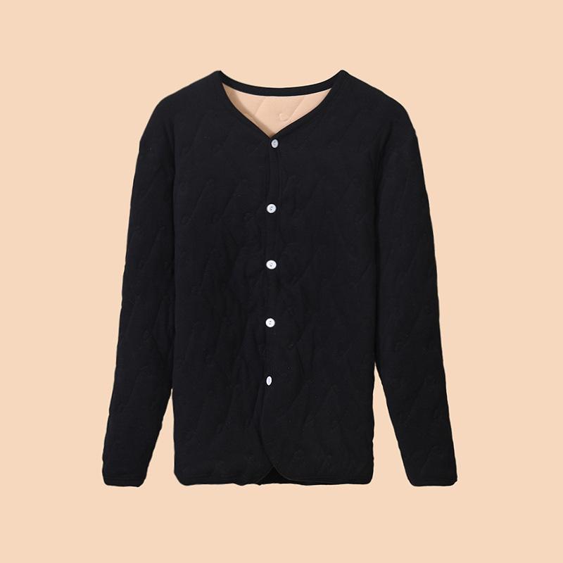 Set de lenjerie termică pentru bărbați: Bumbac super gros, cu trei straturi, cu căptușeală de catifea pentru protecție împotriva frigului de iarnă (600g)