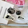 Super Cute Cartoon Black & White Kitten Hair Clip