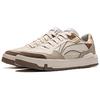 Li Ning Common 80er Synthetikleder Bequem Vielseitig Rutschfest Abriebfest Low-Top Sneaker Damen Sneaker Beige Braun AGCU158-2