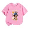 100% Cotton Kids Boys Girls Summer T-Shirt, Cute Cartoon Character Print Crew Neck Short Sleeve Casual Tees, Soft Breathable Tops for Children Daily O