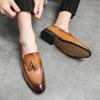 Man Wedding shoes slip on Dress Moccasins Boat Shoes Top Quality Tassel Loafers Men Casual Shoe black Leather Men Shoes