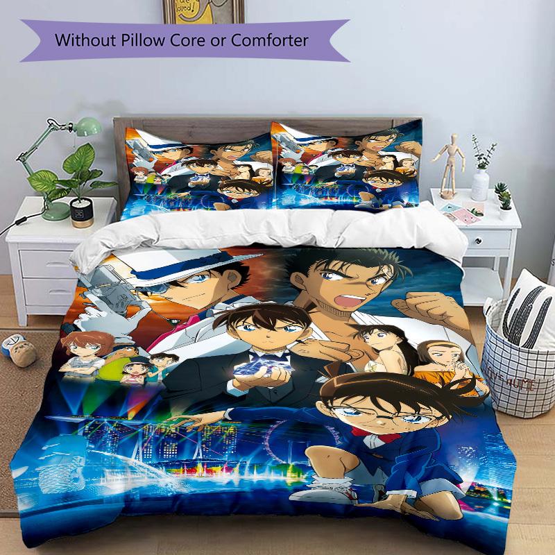 Detective Conan Movie Poster Bedding Set - 3 Piece Comforter Cover Gift for Bedroom,Includes No InsertB178