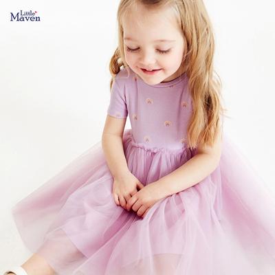 Dívčí šaty Letní princeznovské šaty Roztomilé a prodyšné dívčí šaty ze síťoviny