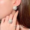 Vintage Flowering Water Drop Gem Pearl Earrings, Baroque, South Ocean, Whirlpool Pearl Zircon Ring