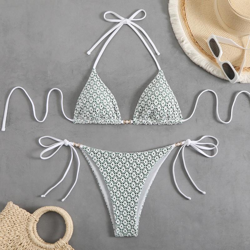 Split Swimsuit Sexy Bikini Neck Lace Woman