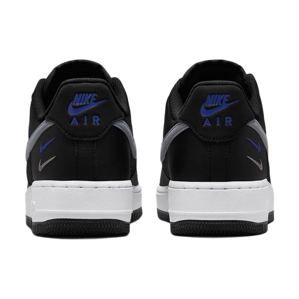 Nike Air Force 1 07 Double Swoosh - Black Racer Blue Men Sneakers White Cool-Grey FD0666-001