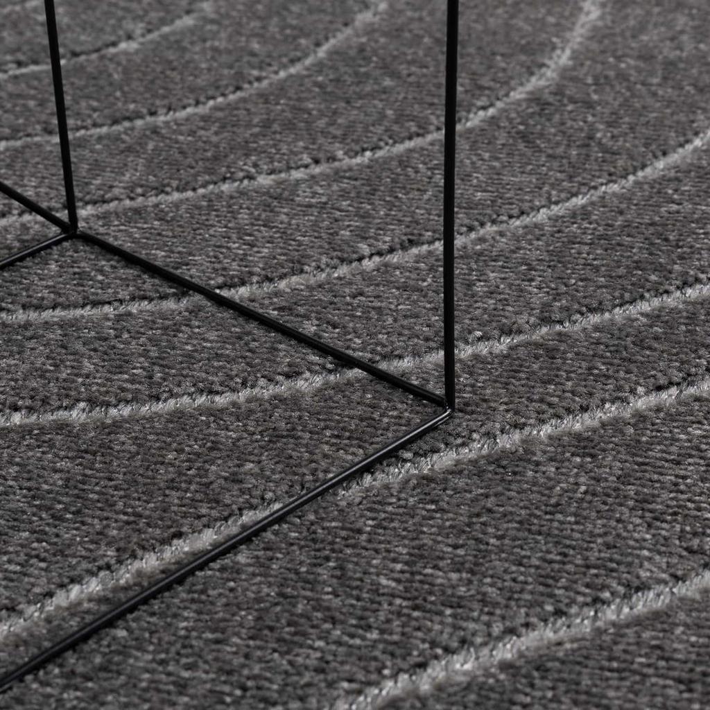 Area Rugs Round PALMERAS Anthracite Ø 120 Cm Polyester