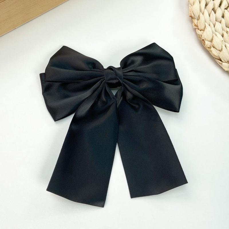 New Large Satin Layered Bows Hair Clip Ribbon Silky Bowknot Hairpin Barrettes Hair Accessories for Women Girl