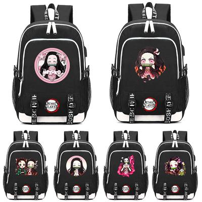 Anime Demon Slayer Canvas Backpack Printed Backpack for Girl Boy Gift Back To School Bookbag Men Women Travel Bag Mochila