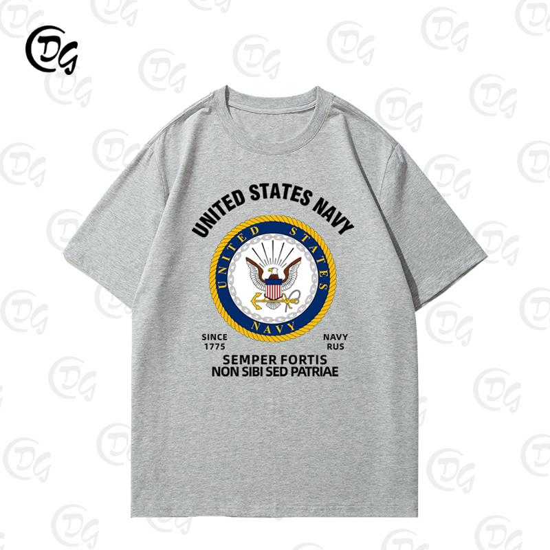 2025 Vereinigte Staaten von Amerika Marine Luftwaffe Armee Kurzarm-T-Shirt Kleidung Sommer Freizeit Reine Baumwolle Alles Harajuku
