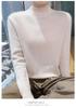 Chic Half-High Collar Wool Long-Sleeve Women's Sweater - Slim Fit Base Layer for Spring and Autumn