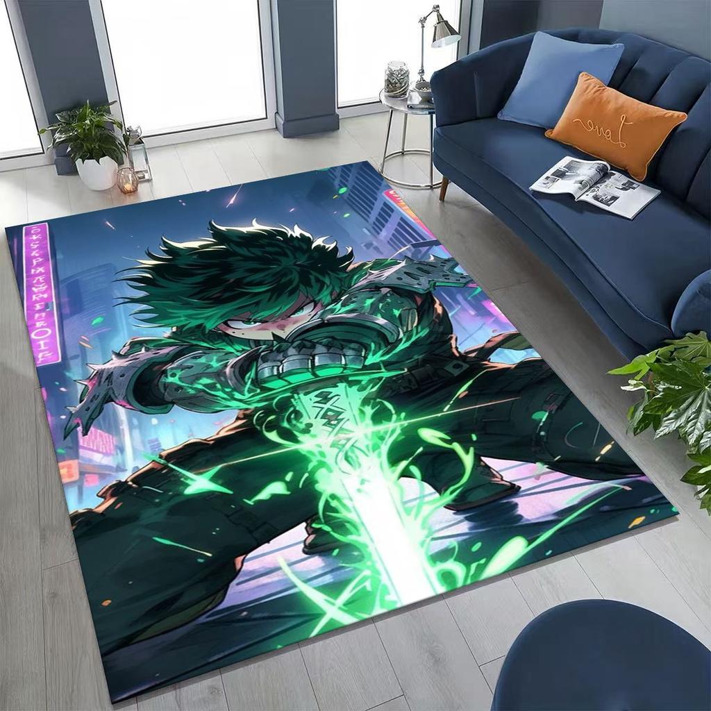 Anime My Hero Academia Deku Katsuki Kreslený koberec do ložnice obývacího pokoje na pohovku domů rohožka dekorace, dětská protiskluzová podložka na hraní