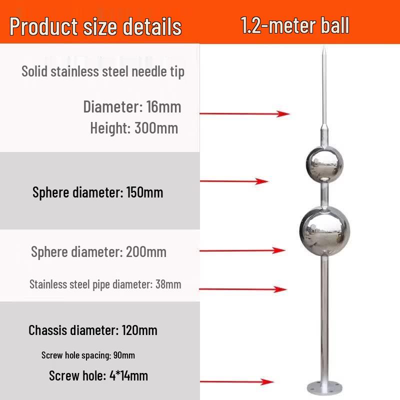 JINGGENG Stainless Steel ESE Lightning Rod