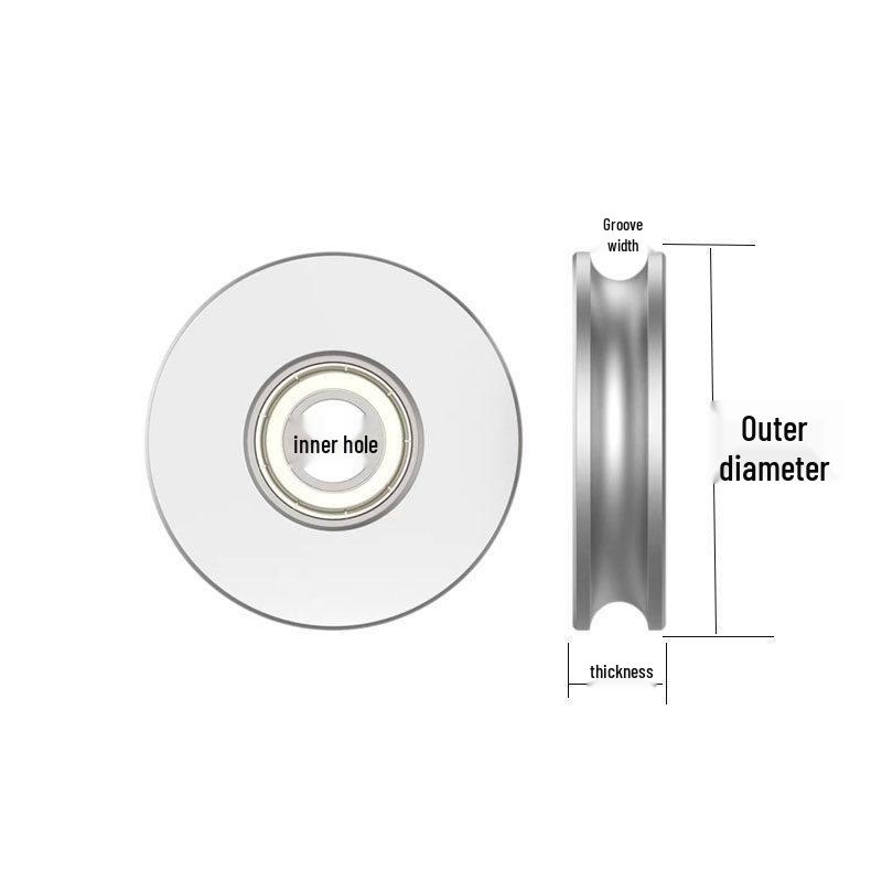 Aluminum Alloy U-Shaped O-Belt Pulley Wheel with Bearing