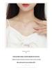 Exquisite S925 Sterling Silver Bow Tassel Pendant Clavicle Necklace for Women