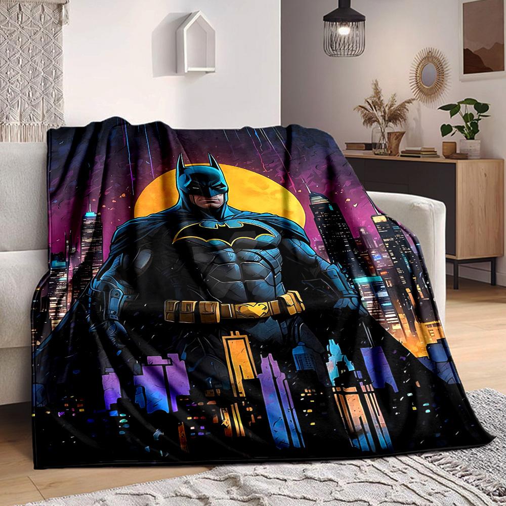 1pc Batman Blanket Lightweight Flannel Throw For Sofa, Bed, Travel, Livingroom, Office, Couch, Chair, And Bed