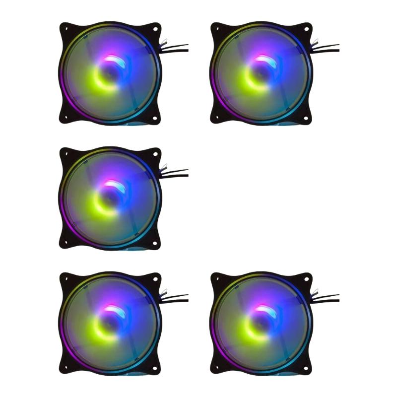High Speed 1500RPM Silents RGBs PC Cooling Fan Two Side Lighting 1200LM Brightness ABS Material Tool Free Installation For Desktop Laptop