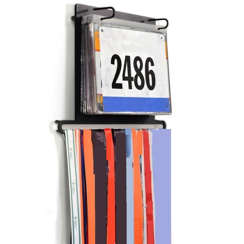 Iron Wall Mounted Medals Hanger Decorative American Style Sport Medals Display Rack with PVC Bags Race Medals Holder Marathon