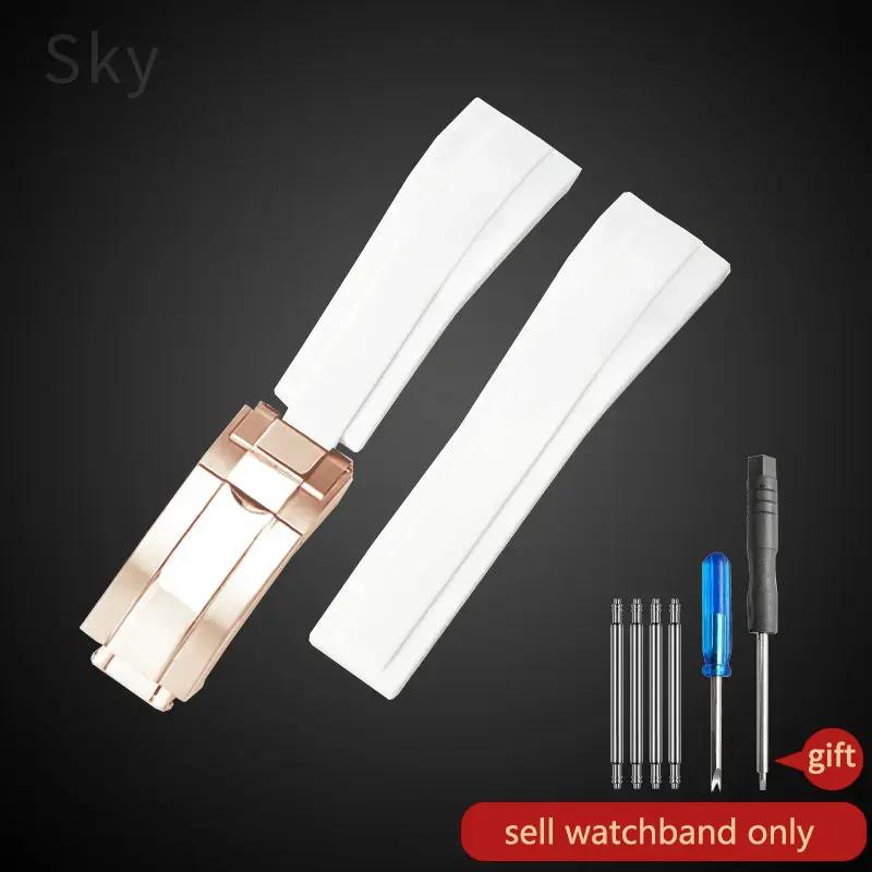 Paski do zegarka Daytona Yacht Log Czarny Zielony Water Ghost Zakrzywione zakończenie 20mm Silikonowy Wypukły Interfejs Czerwony Niebieski Pasek do zegarka