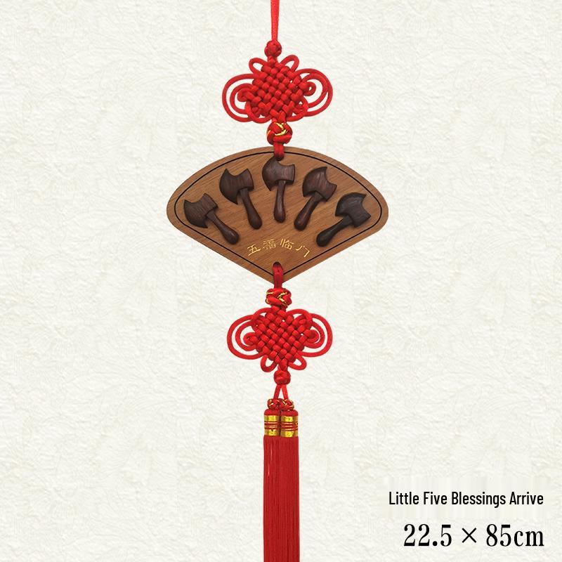 High-Quality Large Peach Wood Chinese Fu Character Hanging Decor for Living Room Entrance - Ideal Housewarming Gift