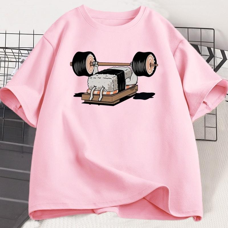 Sushi Gym T Shirt Funny Unisex Women Summer Harajuku ONeck Cotton Short Sleeve Tshirt Sportswear Print Tshirt Streetwear Clothing
