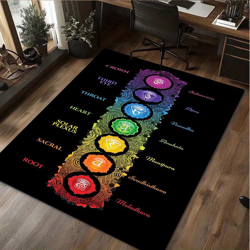 Chakras Rug - Home Carpet Office Decorative Carpet For Living Room Bedroom Door Mat Floor Rug Computer Chair Area Rug