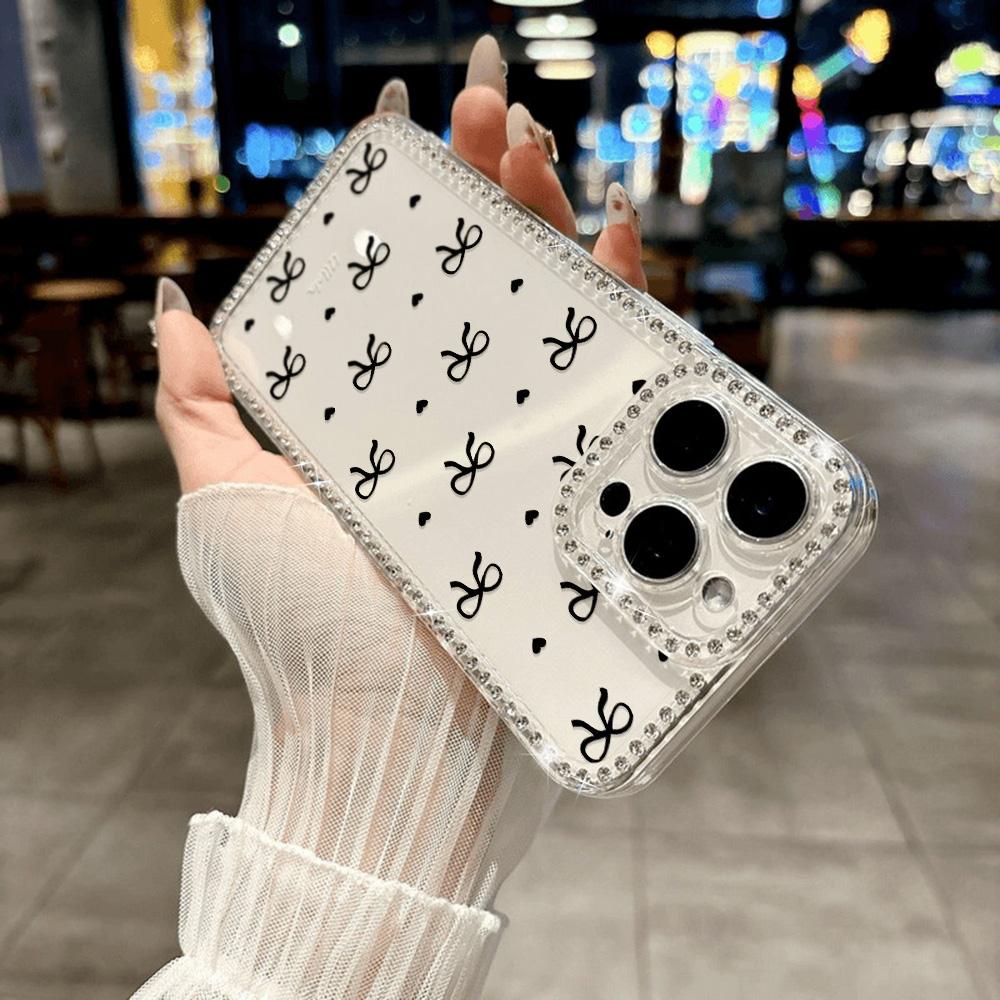 Bracelet Chain Phone Case For iPhone 17 16 15 13 14 for 17Air 17 12 14 16 Pro 17 14 16 Pro Max Sparking Diamond Cute Pattern Hard Cover With Lanyard