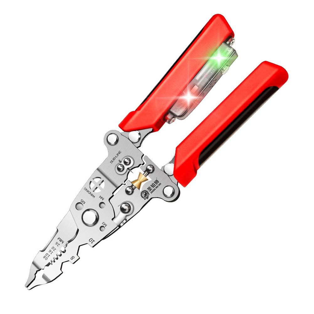 Multi-Function Foldable Voltage Tester Wire Stripper Pliers, Household Specific Electrical Pliers For Wires Cutting Crimping New