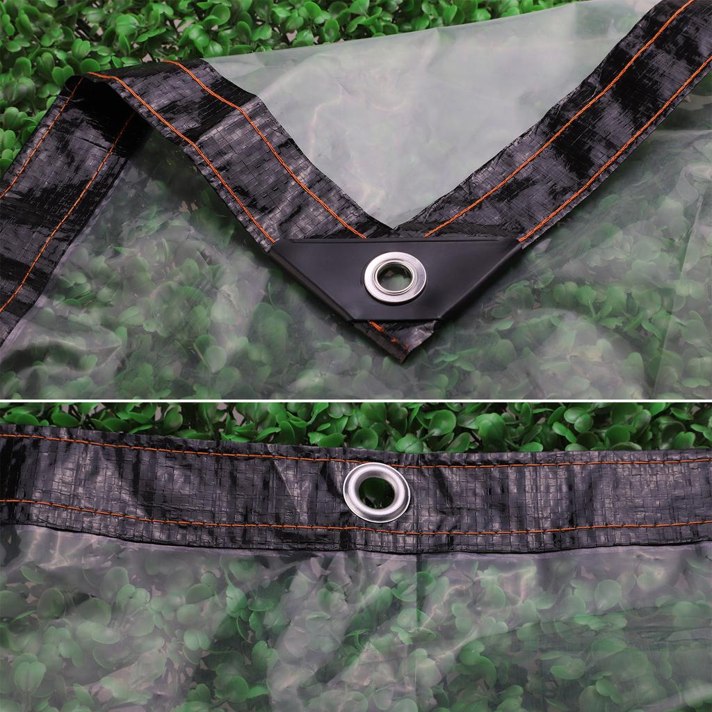 Clear Tarp Waterproofing Rainproof Transparent Plastic Tarp Cover with Eyelet for Chicken Coop Greenhouse Plant