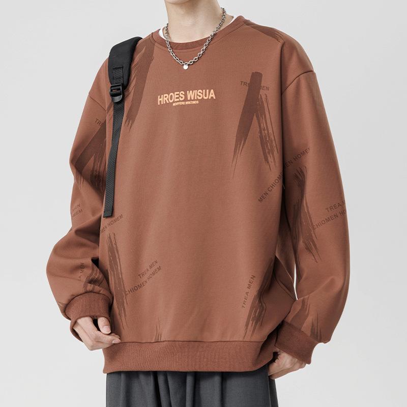 Японская трендовая толстовка с длинным рукавом и круглым вырезом для мужчин — фото 4