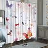 Butterflies Shower Curtain - Colorful Gradient Background, Magical Effect, Polyester,12 Hooks, 70.8x70.8, Stylish Bathroom Decor