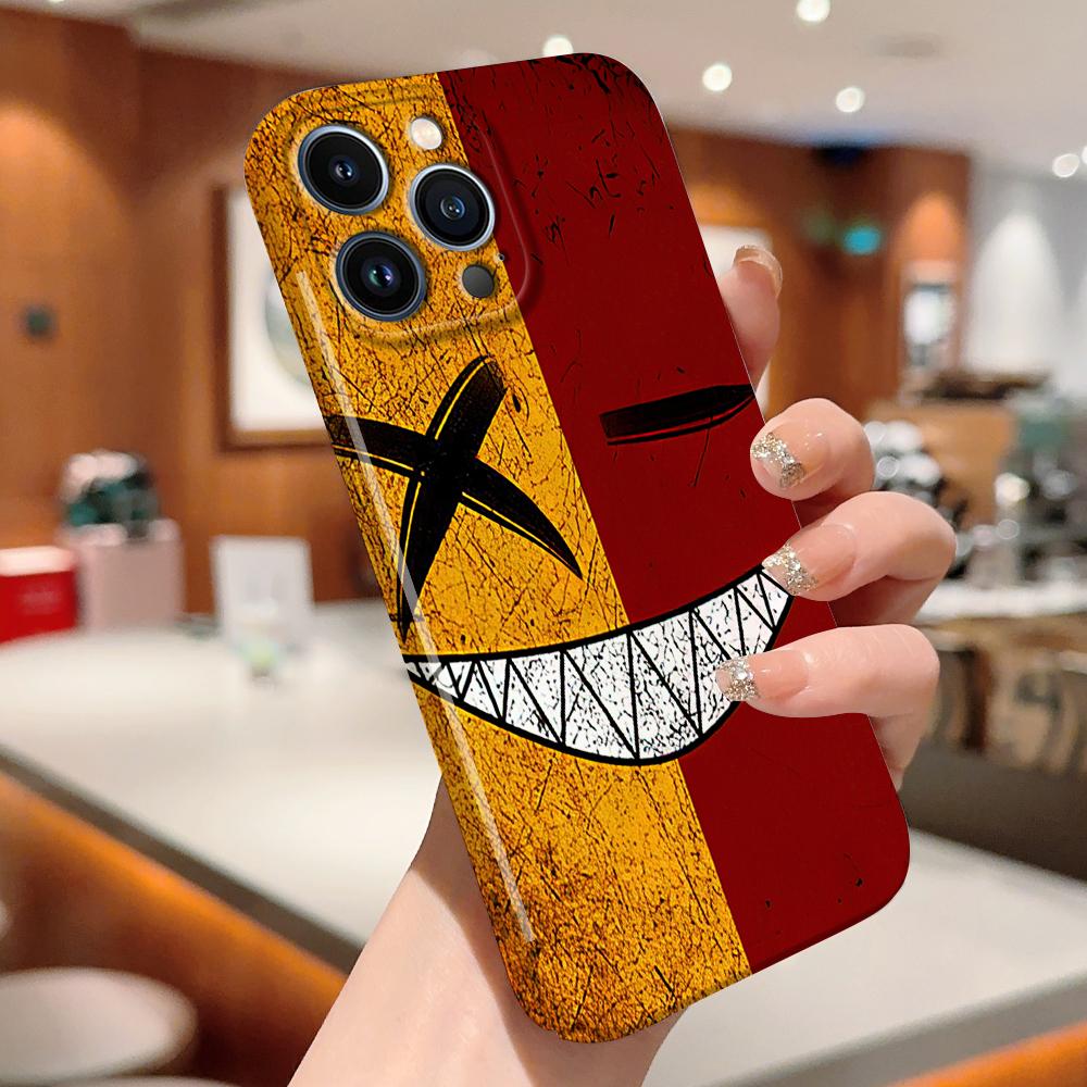 For iPhone 16 Samsung S23 S22 A23 A52 A33 Huawei Honor Xiaomi Redmi OPPO Vivo Creative Smiling Face Design Hard Full Lens Protect Phone Case Cover