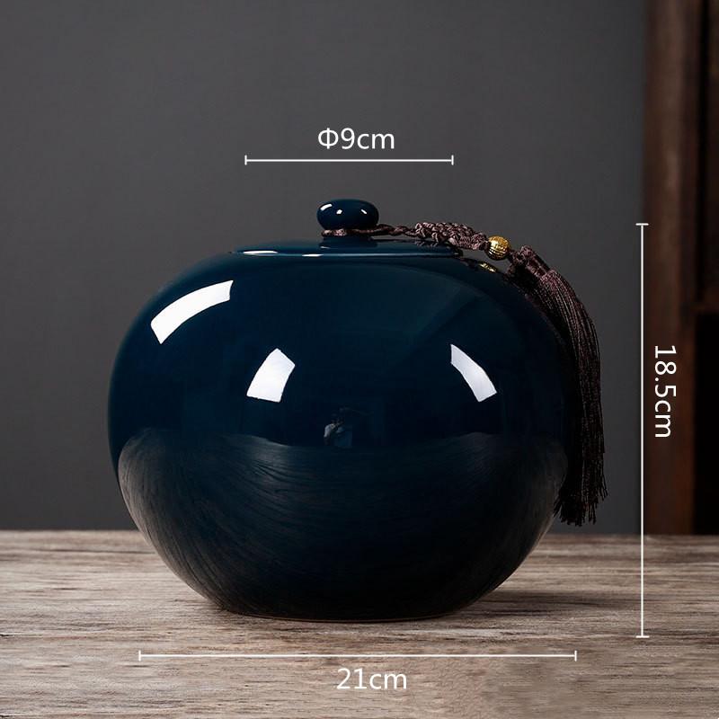 Ceramic Tea Pot Round Storage Airtight Container Chinese Vintage Bottle General Can Caddy Organizer