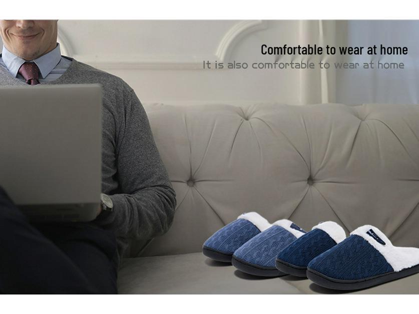 Men's and Women's Thick-Soled Non-Slip Fluffy Cotton Slippers for Fall and Winter