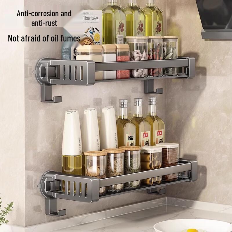 Wall-Mounted Stainless Steel Kitchen Organizer Rack