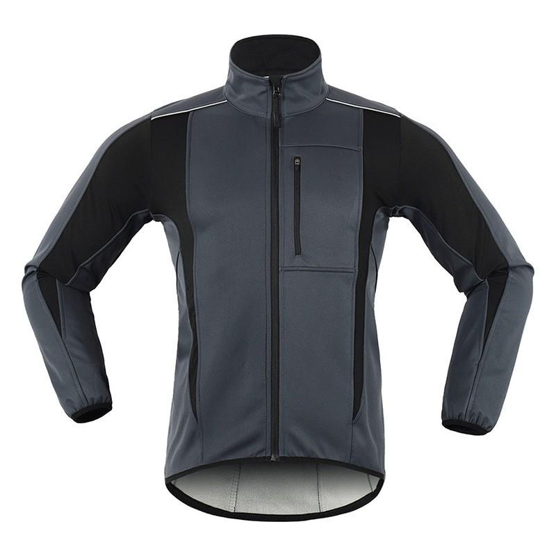 Veste d'hiver pour cyclisme homme Imperméable Coupe-vent Doublée polaire Vêtement d'extérieur pour vélo Sports d'extérieur