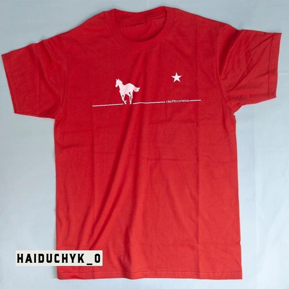 Camiseta Retro Deftones White Pony - Camiseta de Rock Unisex (Rojo, S-5XL) Camisetas unisex