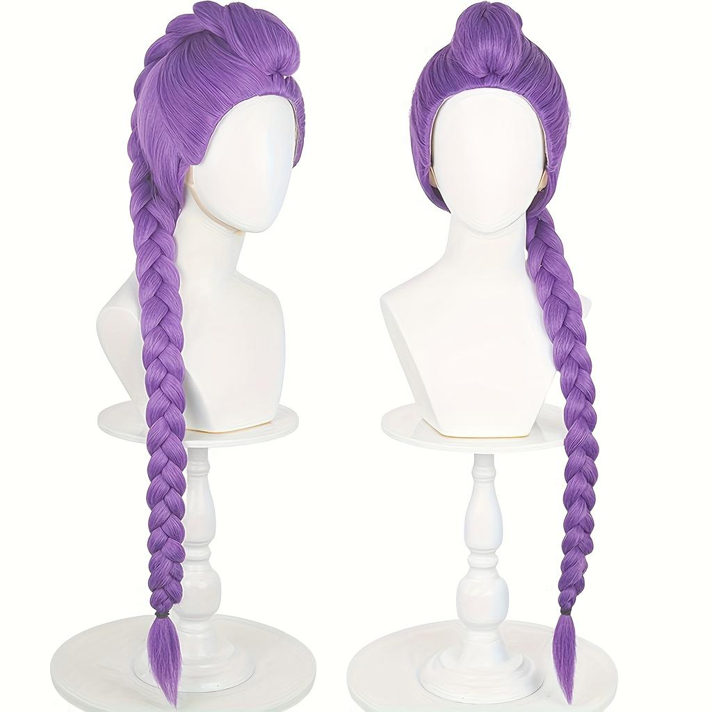 Damen- & Unisex Anime Cosplay Perücke - Langer lockerer geflochtener Zopf mit vorgeformtem Kunsthaar für K-Pop Kostüme, Manga Conventions