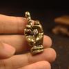 Vintage Handmade Copper Vertical Middle Finger Hand Gesture Creative Brass Office Decoration Tea Pet Ornaments Car Decor Gifts