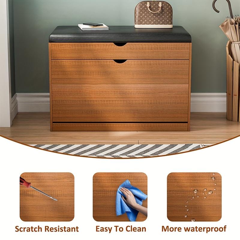 Shoe Bench with Cushioned Seat 3-Tier Footwear Rack Storage Cabinet for Bedroom Entryway Shoes Organizer Storage Cabinet