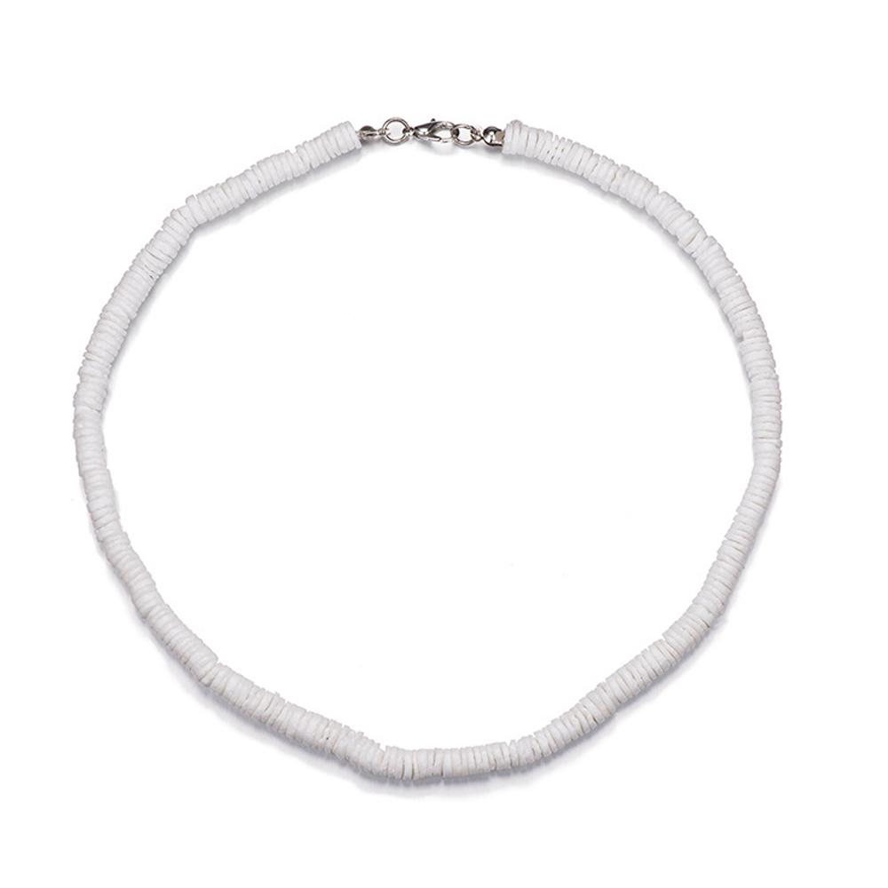 Bohémské mušlové náhrdelníky, Puka mušlový náhrdelník pro muže ženy Náhrdelník choker z mořských mušlí Hladký mušlový třísek Letní plážový náhrdelník