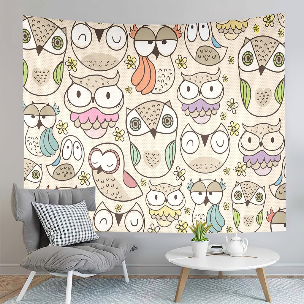 Cartoon Baby Animals Tapestry Cute Tiger Tapestry Creative Theme for Children Wall Hanging Living Room Bedroom Dorm Tapestries