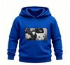 Funny Aesthetic Black‑and‑White Gang Cat Photo Graphic Kids Hoodie Loose Oversized Pullover Boys Girls Casual White Sweatshirt