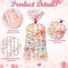 Valentine’s Day Cellophane Treat Bags, 100pcs Clear Goodie Bags With Twist Ties, Valentines Candy Gift Bags For Kids Party Favors (4 Styles)
