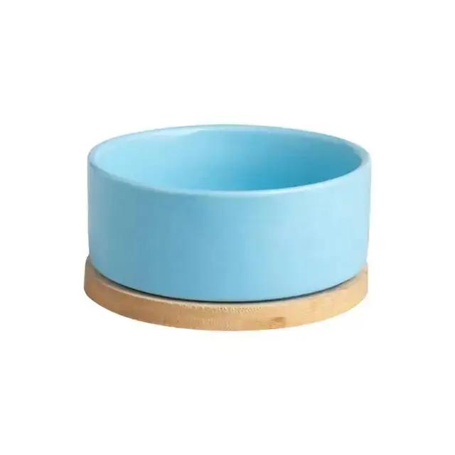 350ml Pet Control Water Feeder,Thermal Cat Water Electric Wood Bowl,With Bowl,With Thermostatic Base,Heating Ceramic Heated